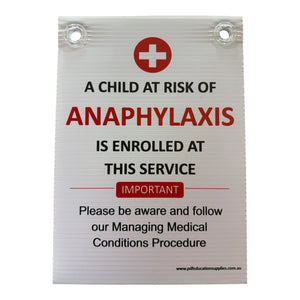 Corflute Sign: Anaphylaxis