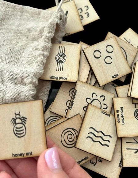 Wood: Aboriginal Symbols 42 piece set