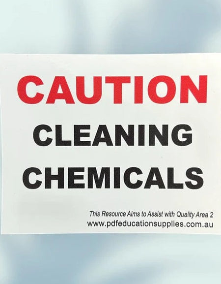Sticker: Caution Cleaning Chemicals
