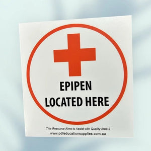 Sticker: EpiPen Located Here