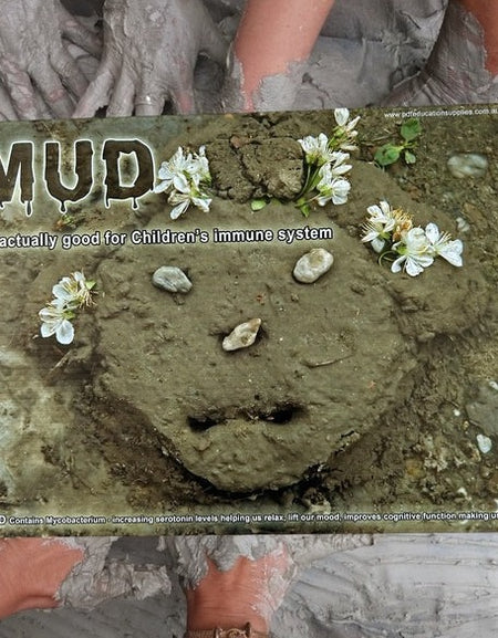 mud play benefits signage