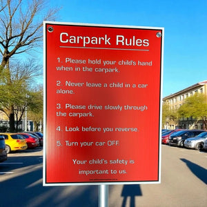 safety sign for car park