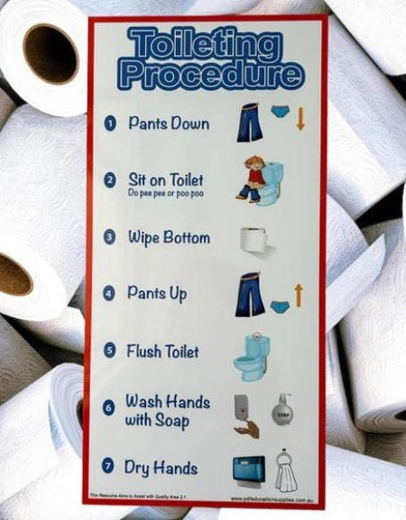 easy to follow pictures assisting with toilet training