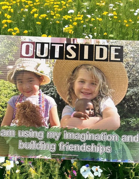 Corflute Sign: Outside I Am Building Friendships Sign