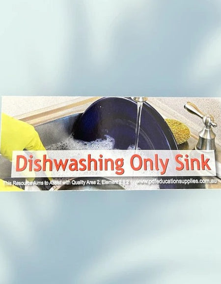 work place health sink puprose sticker dishwashing