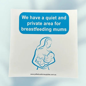 quiet area set aside for mums to feed baby sticker for door
