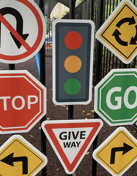 Various Road and Traffic Signs for Children