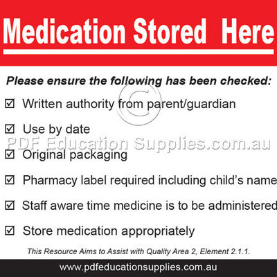 Correct storage of medication