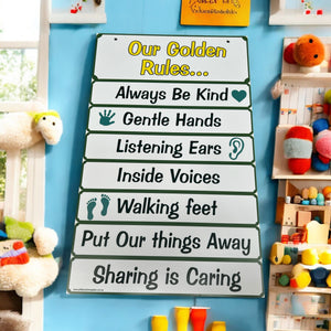 PVC: Our Golden Rules sign