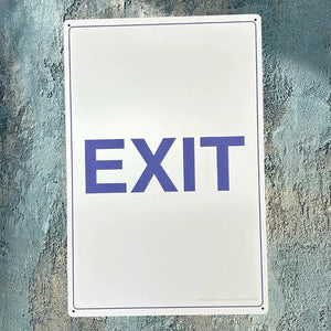 Exit-metal-sign-for-car-park-safety