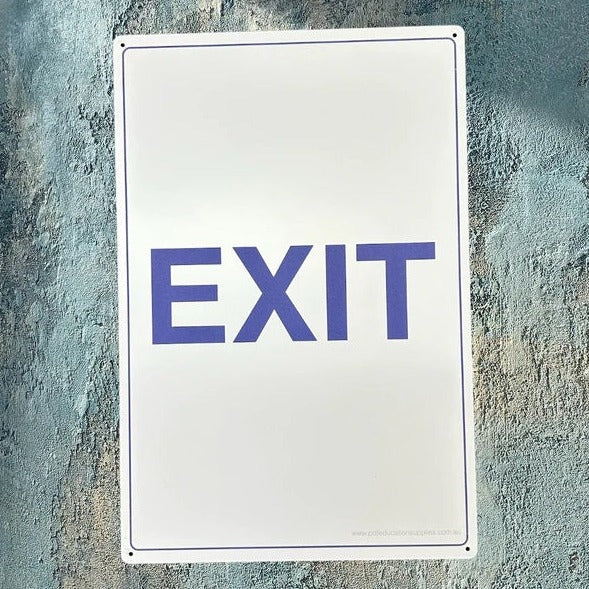 Exit-metal-sign-for-car-park-safety