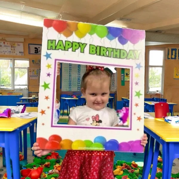 capture birthday photos with a photobooth frame