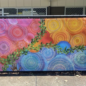 Banner mesh Bush Tucker healing Indigenous art
