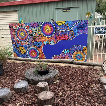 outdoor banner for early education Indigenous artwork