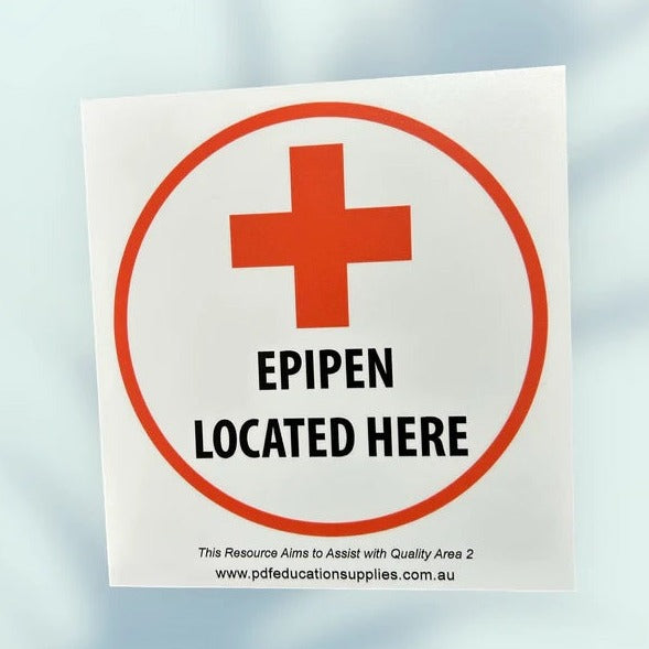 Sticker: EpiPen Located Here