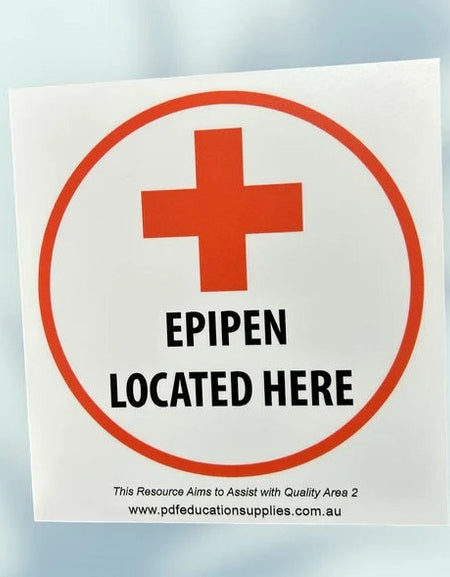 Sticker: EpiPen Located Here