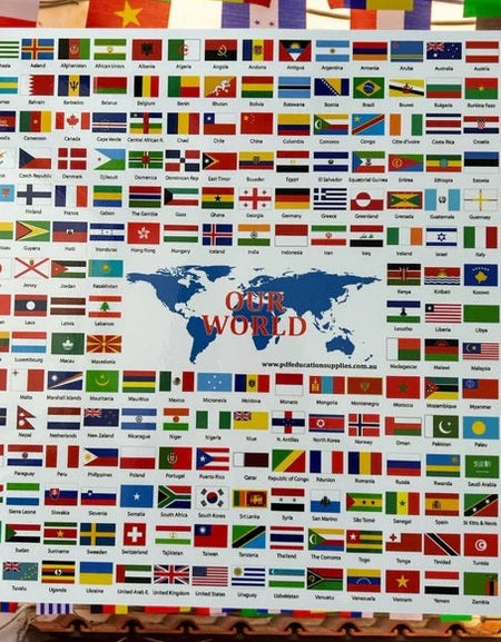 laminated poster of all the world flags 