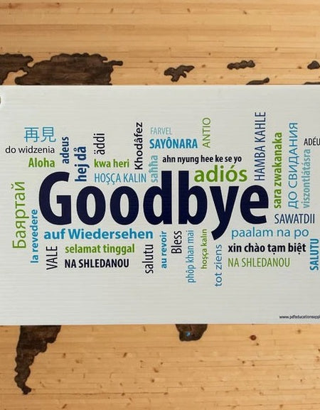farewell signage weatherproof in different lanugages