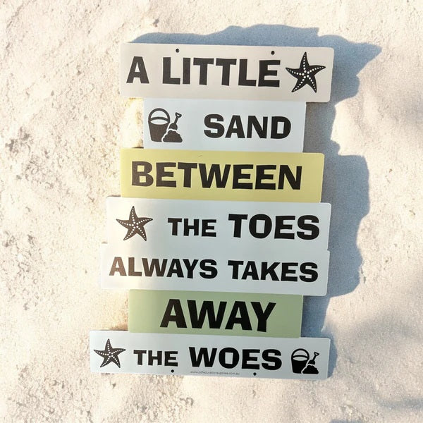 sign for sandpit and beach home