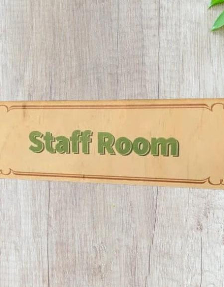 Wood Sign: Staff Room