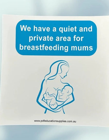 quiet area set aside for mums to feed baby sticker for door