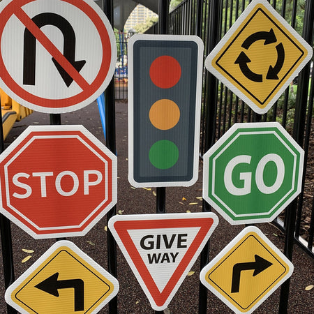 Go and Stop signs for children, Road Signs