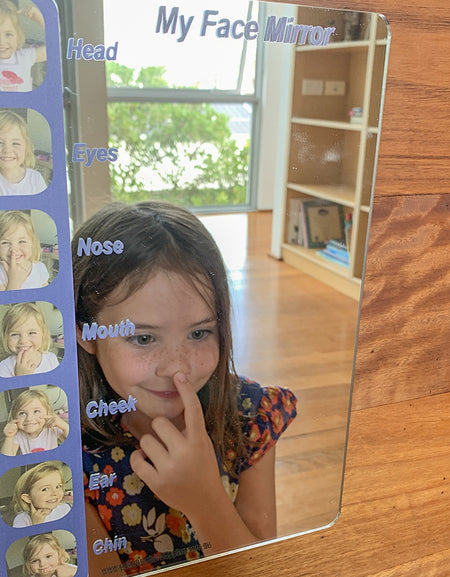 learn the parts of my face mirror